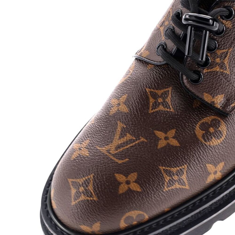 Louis Vuitton Men's Black Ice Derby Shoes Monogram Canvas Brown - Picture 5 of 6